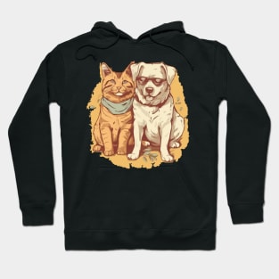 Dog and cat with good relations Hoodie